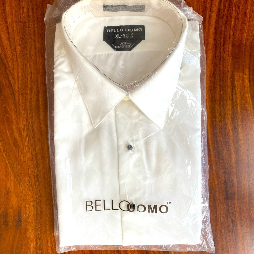 Brand new XL-3 Bello Uomo white tuxedo shirt